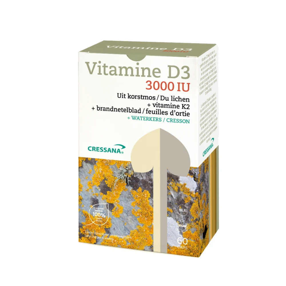Vitamine D3 3000IU/75mcg & K2 plantaardig Cressana® Nederland